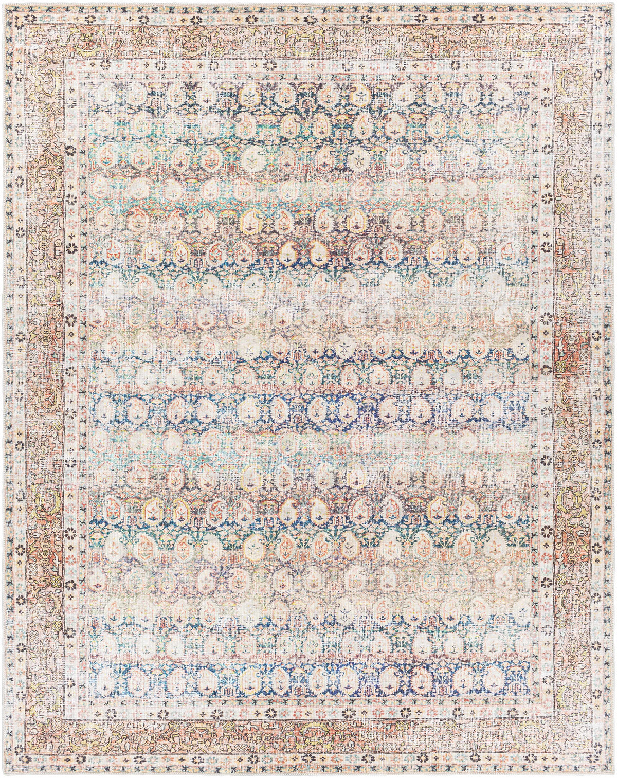 Rust Maligaya Distressed Washable Area Rug, photo 11 of 22