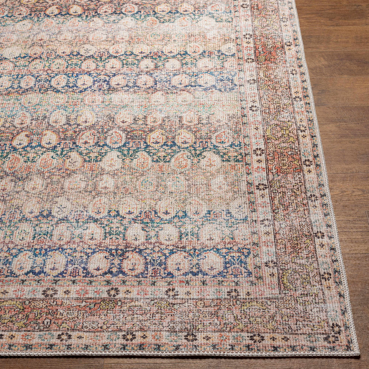 Rust Maligaya Distressed Washable Area Rug, photo 9 of 22