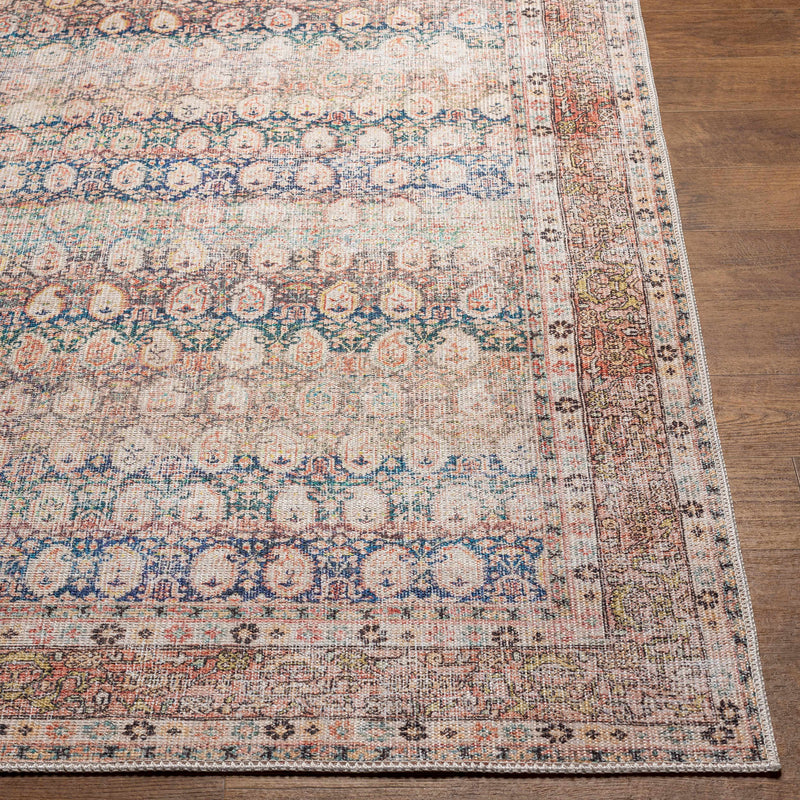 Maligaya Vintage Flat Pile Washable Rug