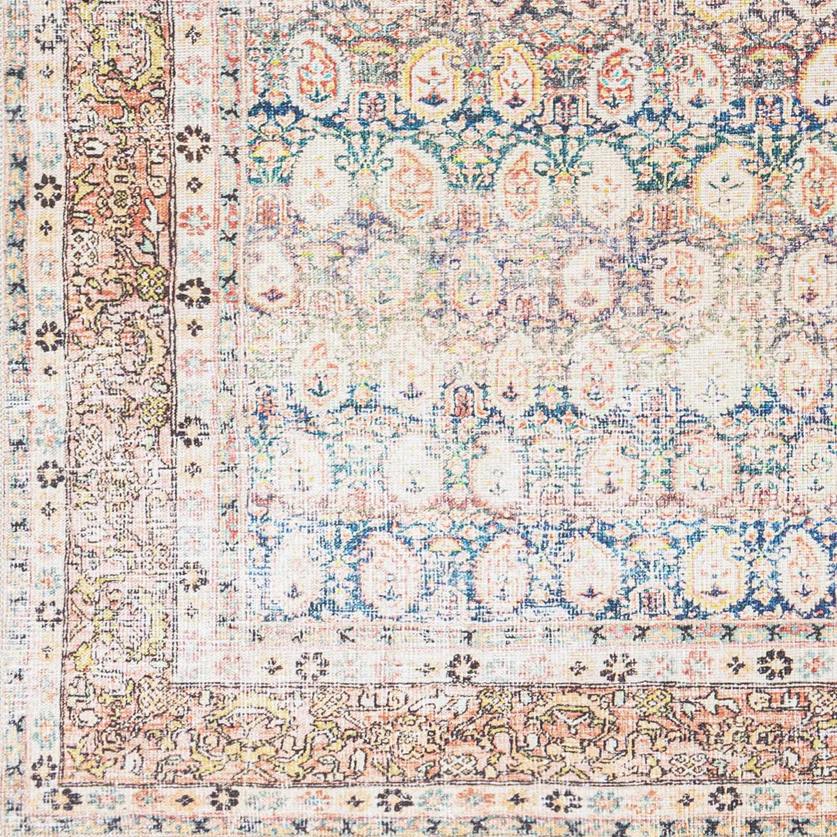 Rust Maligaya Distressed Washable Area Rug, sample swatch