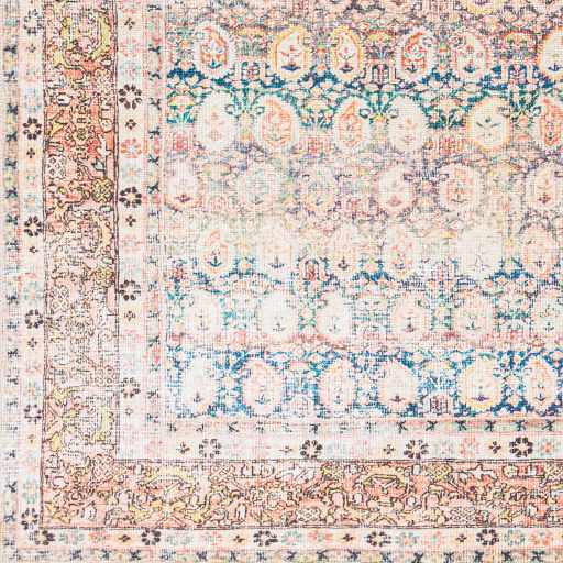 Rust Maligaya Distressed Washable Area Rug, sample swatch