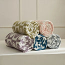 GobekUsa Knitted Checkboard Smile Face Design Fluffy Blanket - Spring Violet Pink Gray Blanket