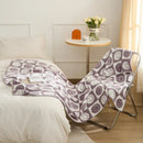 GobekUsa Knitted Checkboard Smile Face Design Fluffy Blanket - Spring Violet Pink Gray Blanket