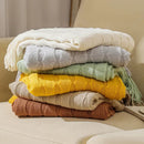 GobekUsa Knitted Geometric Throw Blanket