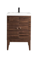 James Martin Linden 24" Dual Mount Single Bathroom Vanity, Mid-Century Walnut
