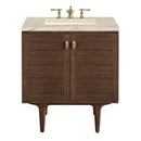 James Martin Amberly 30" Dual Mount Single Bathroom Vanity, Mid-Century Walnut