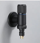 Knurled black copper brass washing machine faucet laundry room by Decorbites