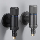 Knurled black copper brass washing machine faucet laundry room by Decorbites
