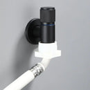 Knurled black copper brass washing machine faucet laundry room by Decorbites