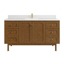 James Martin Laurent 60" Dual Mount Single Bathroom Vanity, Honey Oak