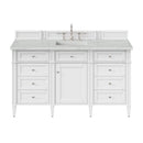 James Martin Brittany 60" Single Bathroom Vanity, Bright White