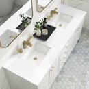 James Martin Chicago 72" Double Bathroom Vanity, Glossy White