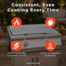 KoKoMo Grills 30-Inch Professional 36K BTU Griddle Outdoor Kitchen Flat Grill With Illuminted Control Knobs (SAK28914)