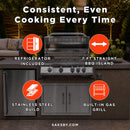 KoKoMo Grills 7FT Straight BBQ Island With Built-In BBQ And Refrigerator [Made-To-Order] (SAK46187) by SAKSBY WHOLESALE