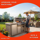KoKoMo Grills 7FT Straight BBQ Island With Built-In BBQ And Refrigerator [Made-To-Order] (SAK46187) by SAKSBY WHOLESALE