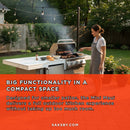 KoKoMo Grills Mini Maui 6FT BBQ Island With LED Lights, Built-In BBQ And Refrigerator [Made-To-Order] (SAK53828) by SAKSBY WHOLESALE