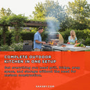 KoKoMo Grills St.John 7FT BBQ Island With LEDs, Built-In BBQ And Refrigerator [Made-To-Order] (SAK91568) by SAKSBY WHOLESALE