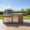 KoKoMo Grills St.John 7FT BBQ Island With LEDs, Built-In BBQ And Refrigerator [Made-To-Order] (SAK91568) by SAKSBY WHOLESALE