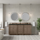 James Martin Bristol 72" Double Bathroom Vanity, Whitewashed Walnut