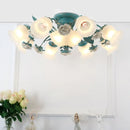 GobekUsa Korean Garden Flower Frost Glass Ceiling Mounted Light for Bedroom