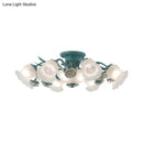 GobekUsa Korean Garden Flower Frost Glass Ceiling Mounted Light for Bedroom