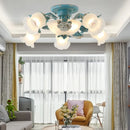GobekUsa Korean Garden Flower Frost Glass Ceiling Mounted Light for Bedroom