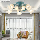 GobekUsa Korean Garden Flower Frost Glass Ceiling Mounted Light for Bedroom