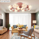 GobekUsa Korean Garden Flower Frost Glass Ceiling Mounted Light for Bedroom