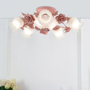 GobekUsa Korean Garden Flower Frost Glass Ceiling Mounted Light for Bedroom