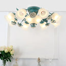 GobekUsa Korean Garden Flower Frost Glass Ceiling Mounted Light for Bedroom
