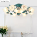 GobekUsa Korean Garden Flower Frost Glass Ceiling Mounted Light for Bedroom
