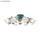 GobekUsa Korean Garden Flower Frost Glass Ceiling Mounted Light for Bedroom