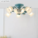 GobekUsa Korean Garden Flower Frost Glass Ceiling Mounted Light for Bedroom