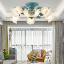 GobekUsa Korean Garden Flower Frost Glass Ceiling Mounted Light for Bedroom