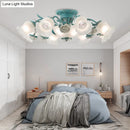 GobekUsa Korean Garden Flower Frost Glass Ceiling Mounted Light for Bedroom