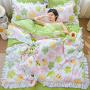 GobekUsa Korean Princess Ruffles Embroidered Quilt Set