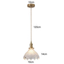 Korean Retro Glass Pendant Light With Wood Accent