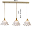 Korean Retro Glass Pendant Light With Wood Accent