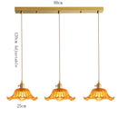 Korean Retro Glass Pendant Light With Wood Accent