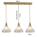 Korean Retro Glass Pendant Light With Wood Accent