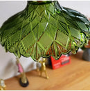 Korean Retro Glass Pendant Light With Wood Accent