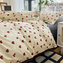 GobekUsa Korean Style Heart Duvet Bedding Set - Twin to Queen Sizes