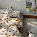 GobekUsa Korean Style Heart Duvet Bedding Set - Twin to Queen Sizes