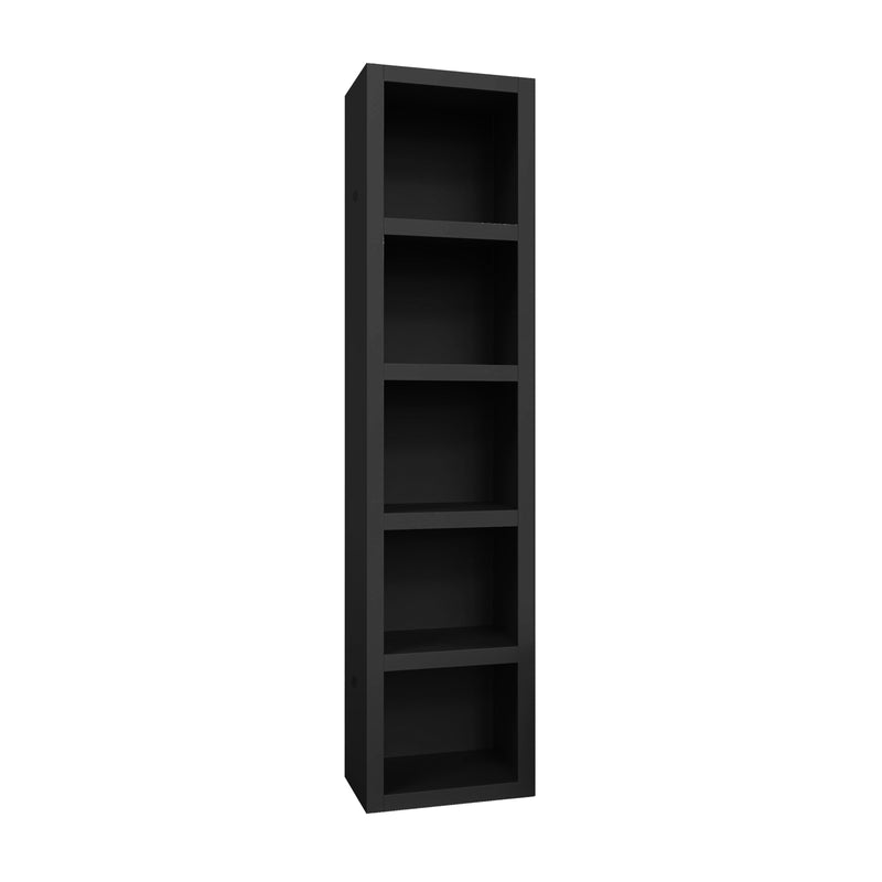 Easy-Lift Twin Murphy Wall Bed in Black with Bookshelf