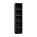 Easy-Lift Full Murphy Wall Bed in Black with Two Bookshelves