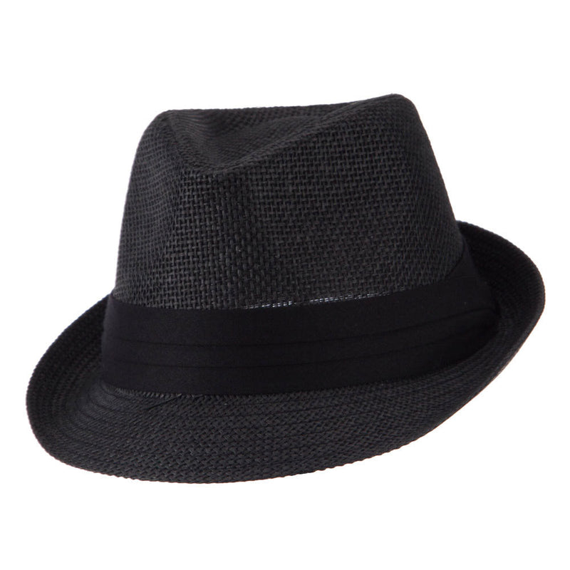 Kid's Paper Straw Black Band Fedora