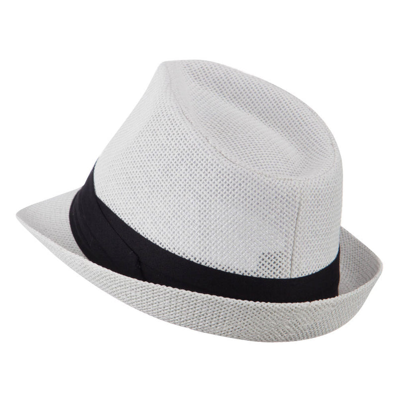 Kid's Paper Straw Black Band Fedora