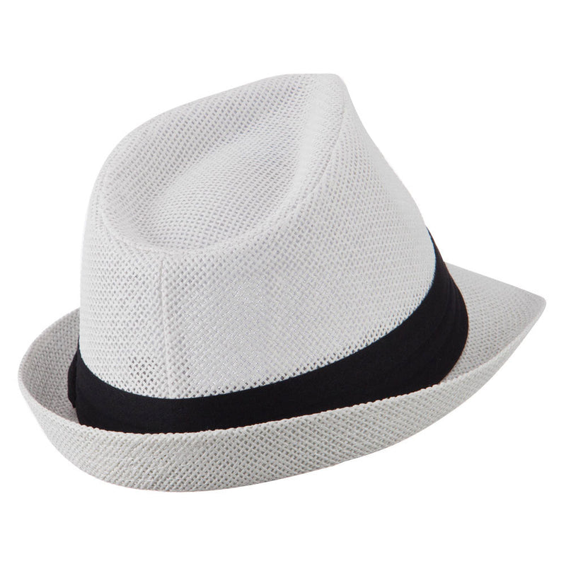 Kid's Paper Straw Black Band Fedora