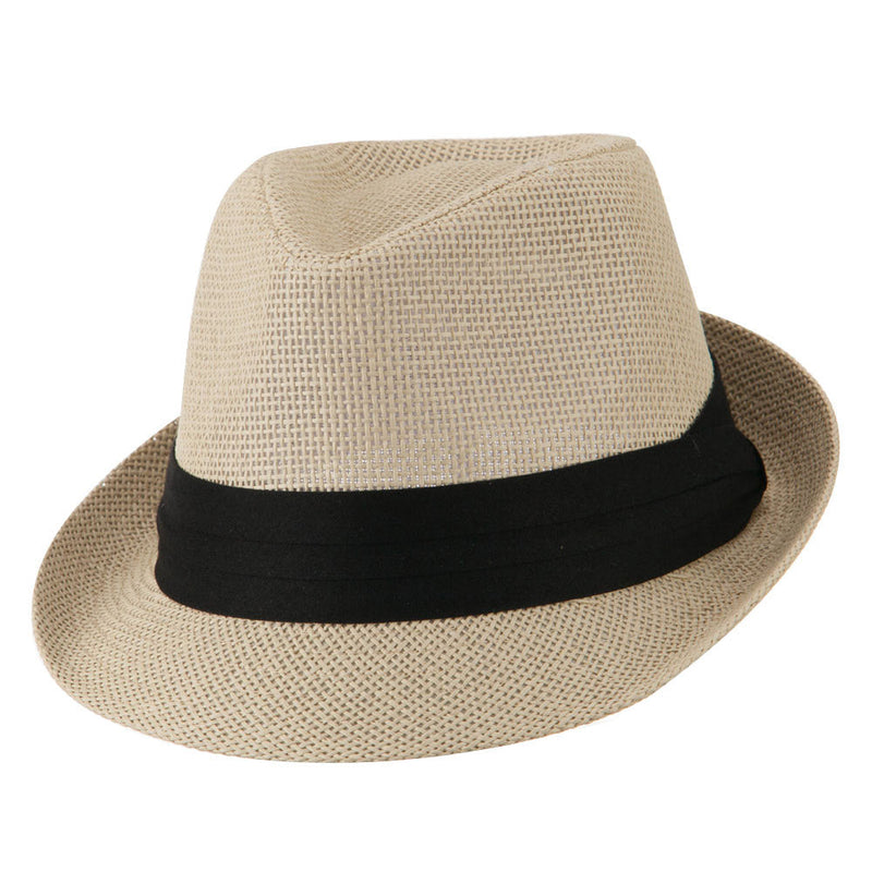 Kid's Paper Straw Black Band Fedora