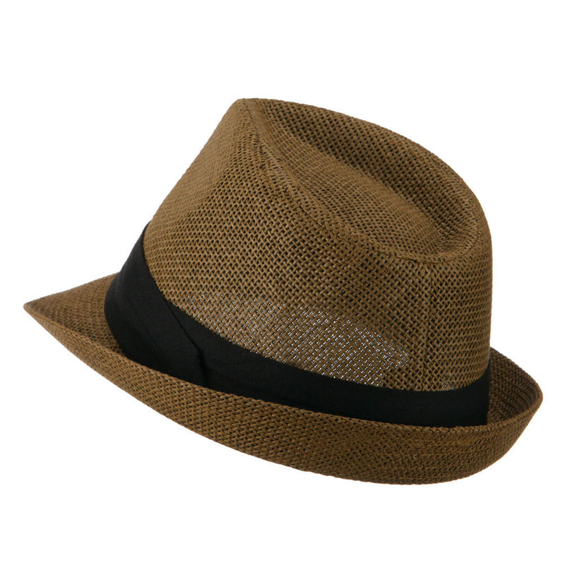 Kid's Paper Straw Black Band Fedora